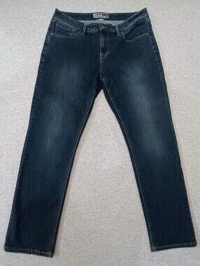 UB Tech Men's Size 34 Dark Blue Slim Fit Jeans